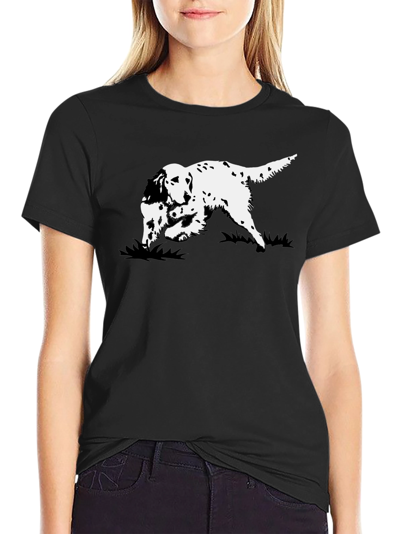 Black Dog Graphic Tee - English Setter Design