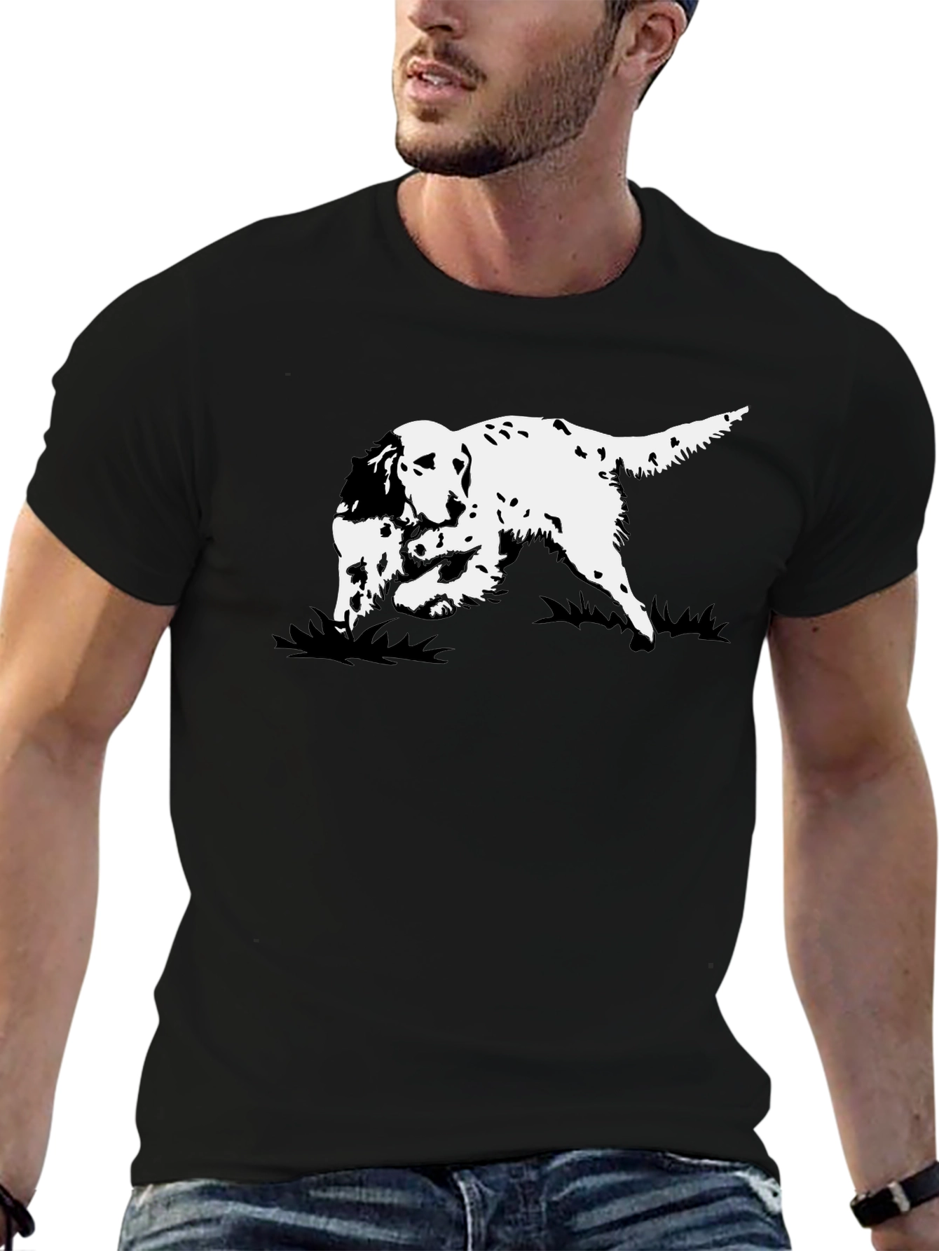 Black Dog Graphic Tee - English Setter Design