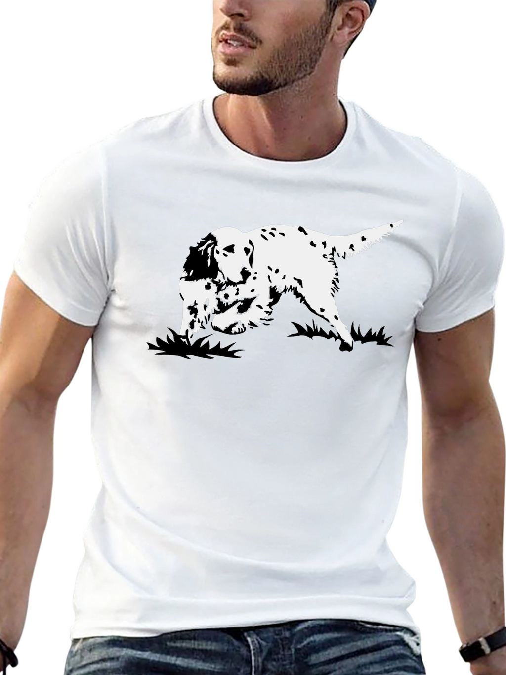 Black Dog Graphic Tee - English Setter Design
