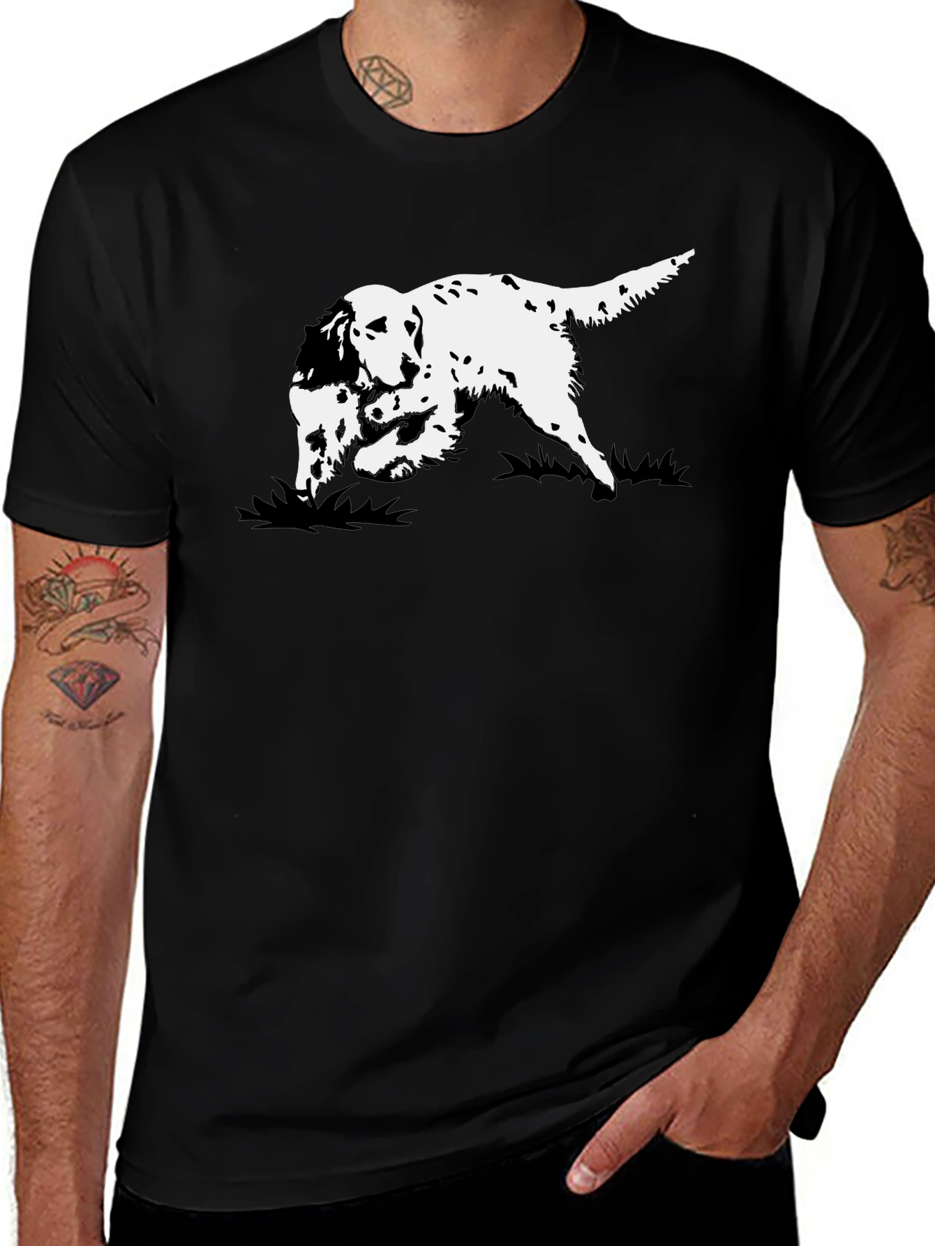 Black Dog Graphic Tee - English Setter Design