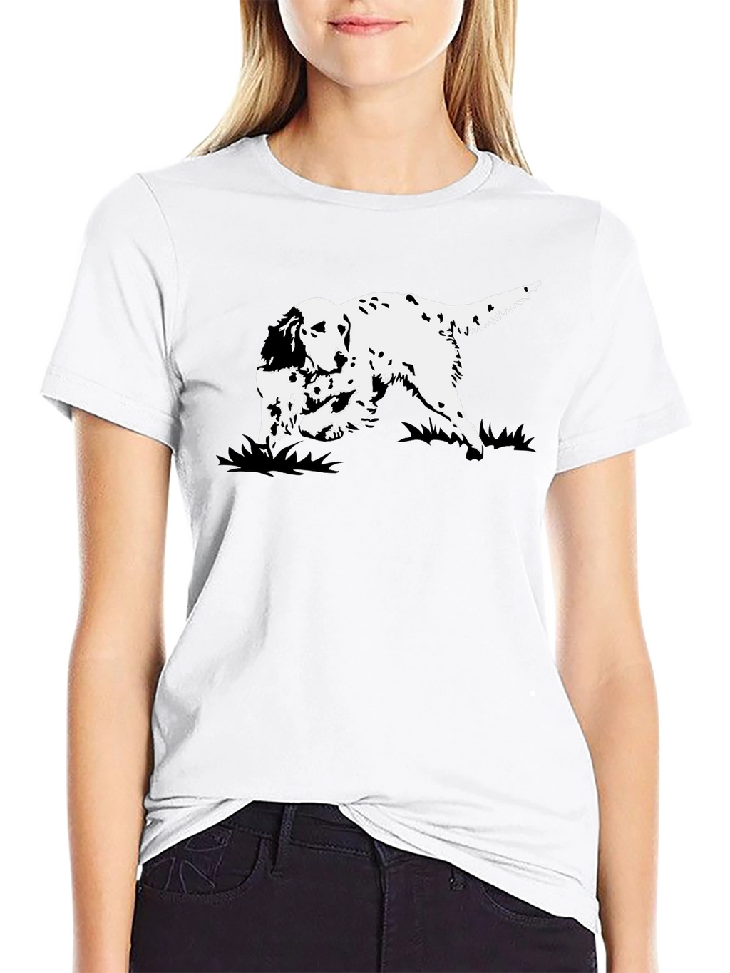 Black Dog Graphic Tee - English Setter Design