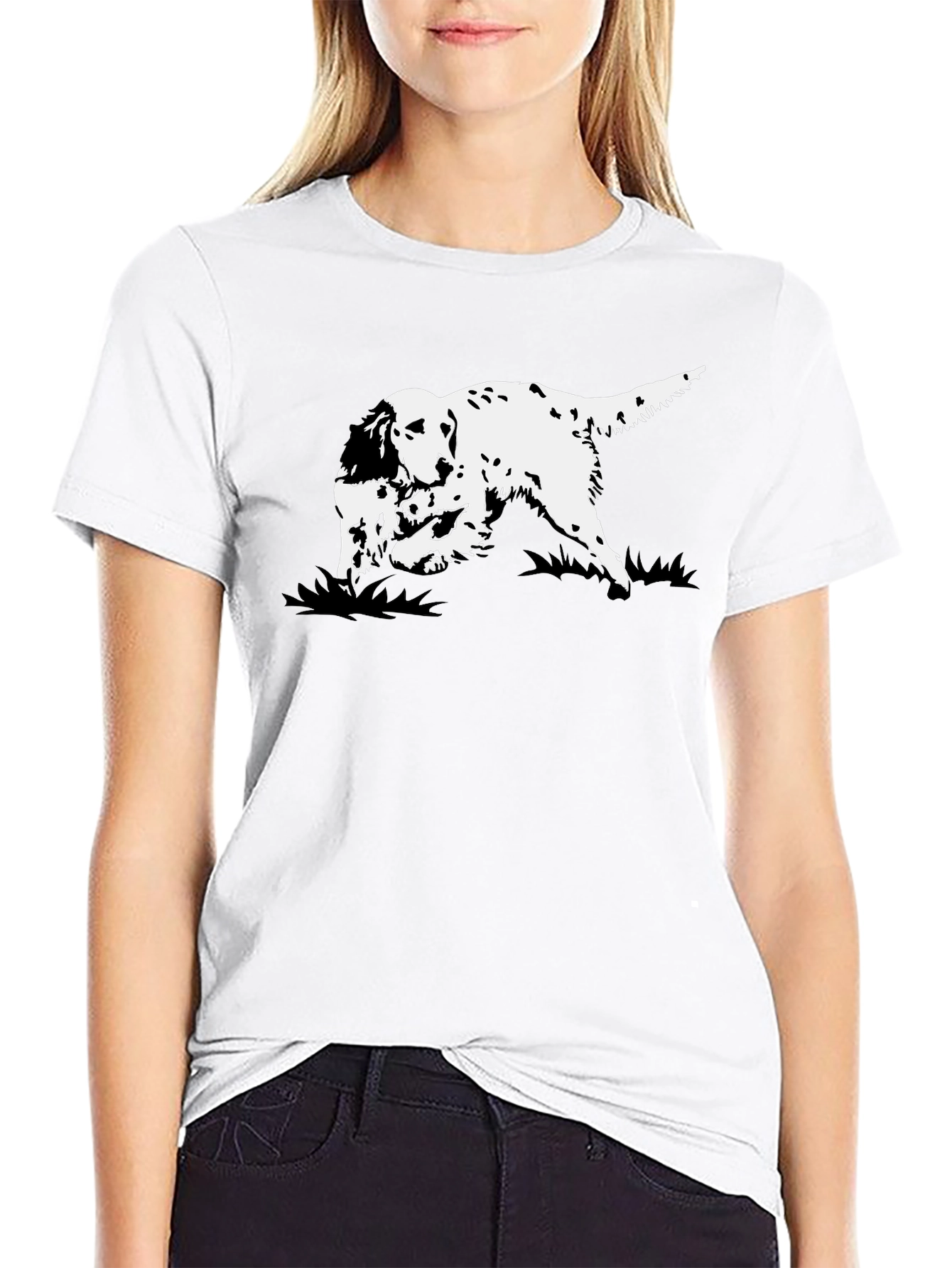 Black Dog Graphic Tee - English Setter Design