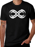 Infinity Symbol Graphic Tee - Black Cotton T-Shirt