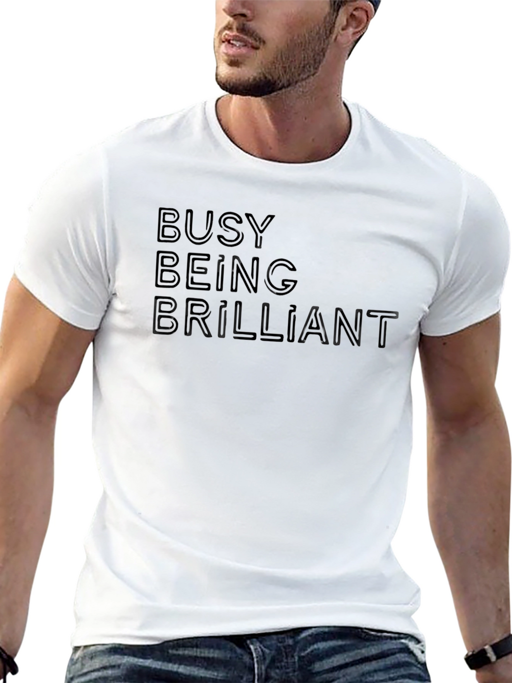 Busy Being Brilliant Black Graphic Tee Shirt