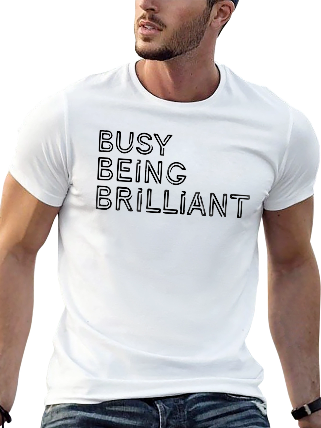 Busy Being Brilliant Black Graphic Tee Shirt