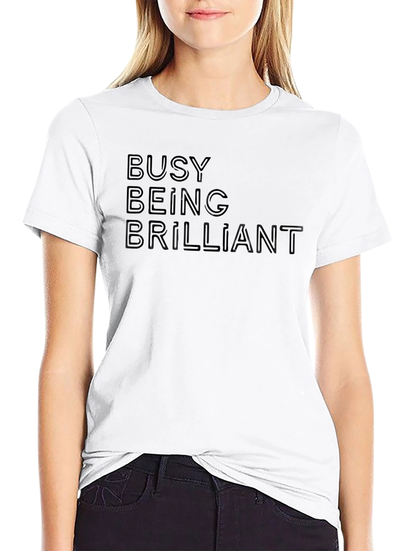 Busy Being Brilliant Black Graphic Tee Shirt