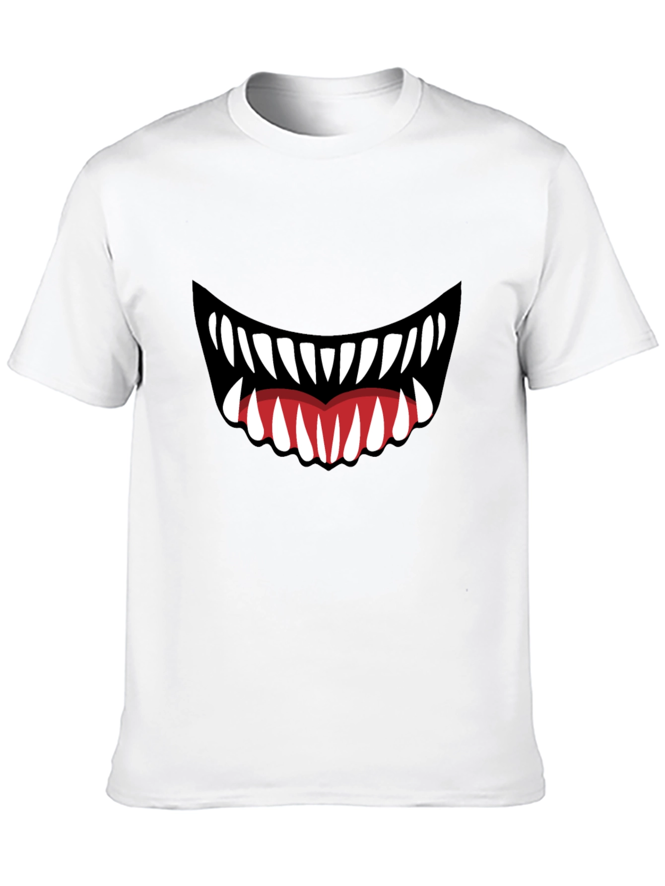 Monster Mouth Graphic Tee - Black Cotton T-Shirt