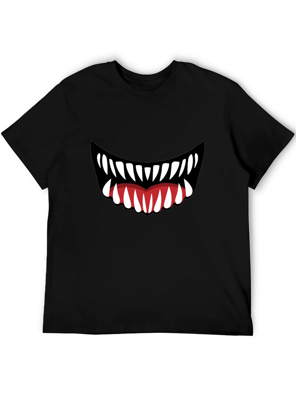 Monster Mouth Graphic Tee - Black Cotton T-Shirt
