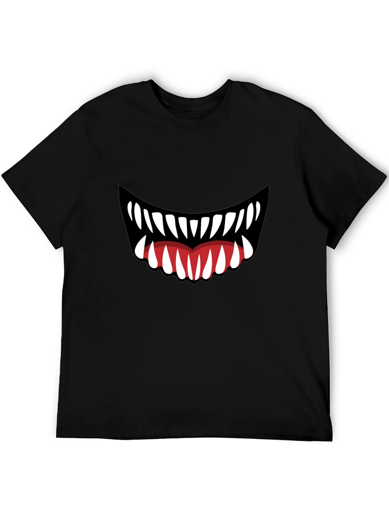 Monster Mouth Graphic Tee - Black Cotton T-Shirt