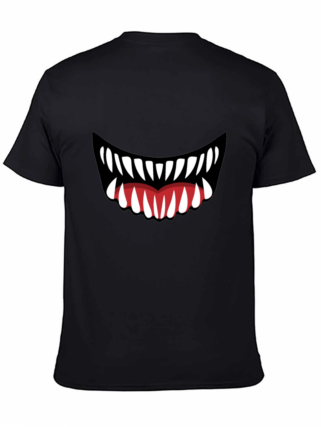Monster Mouth Graphic Tee - Black Cotton T-Shirt