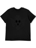 Sugar Skull Winged T-Shirt - Mens Black Tee