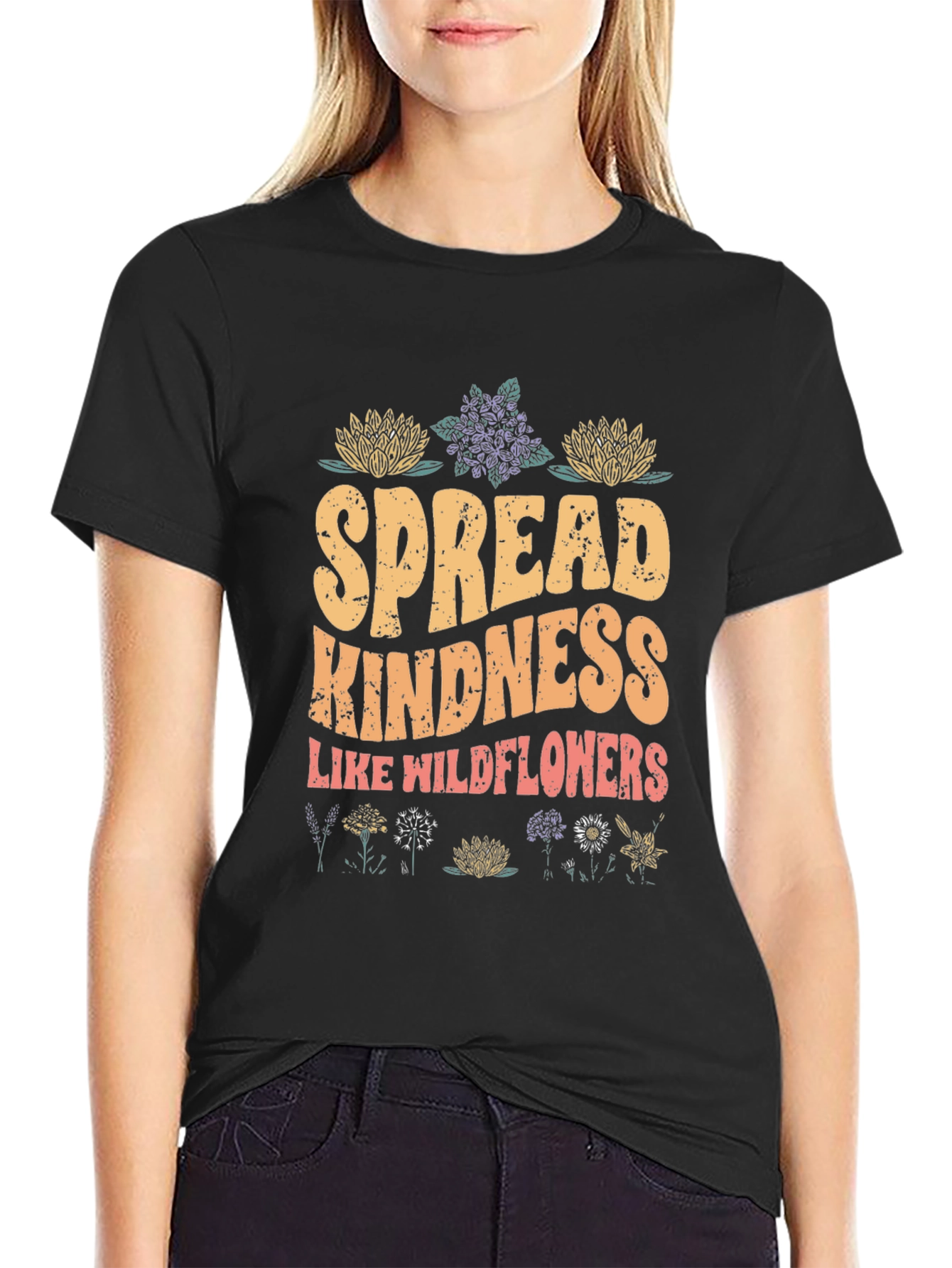 Spread Kindness Graphic Tee - Wildflower Design