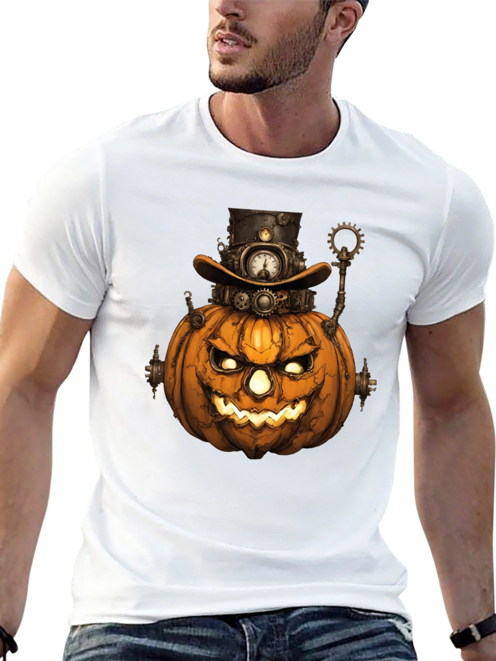 Steampunk Pumpkin Halloween T-Shirt