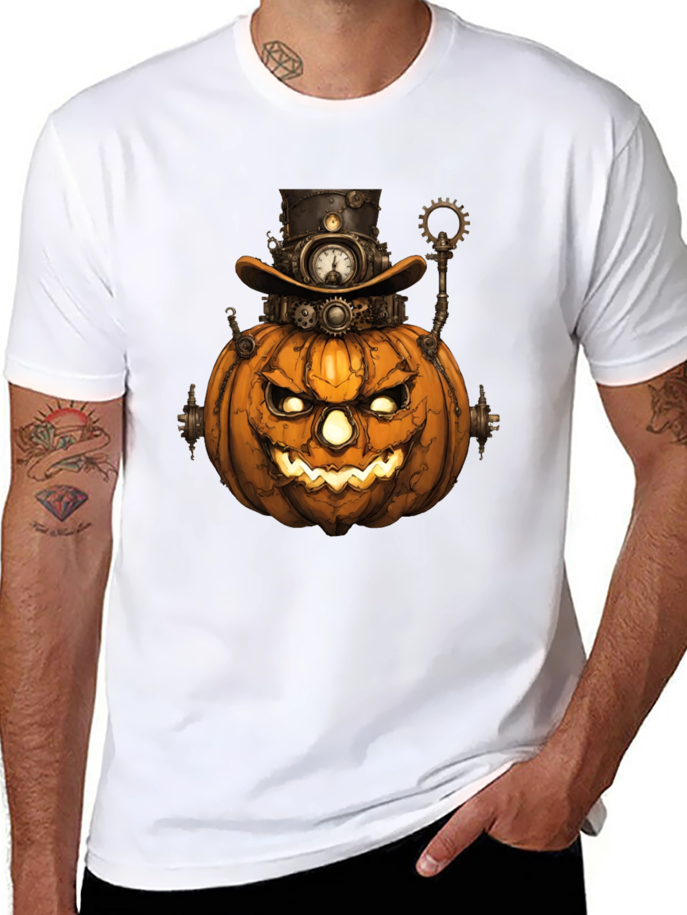 Steampunk Pumpkin Halloween T-Shirt