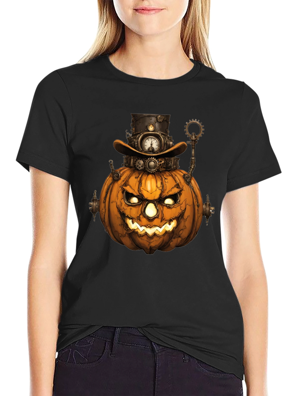 Steampunk Pumpkin Halloween T-Shirt