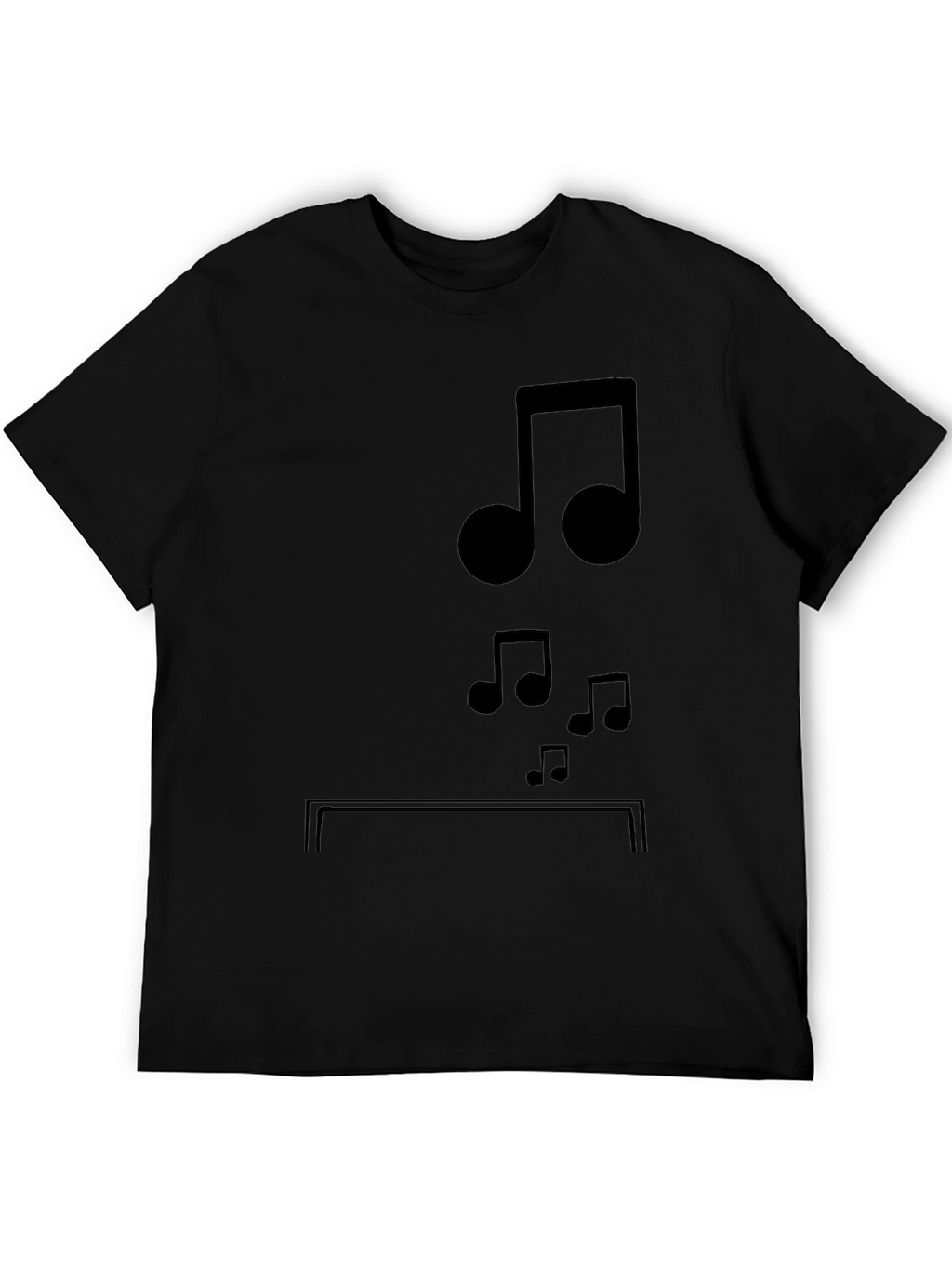 Musical Notes Graphic Tee - Black Cotton Comfort