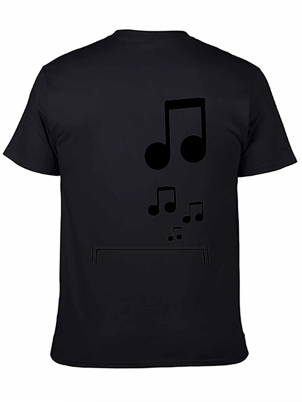 Musical Notes Graphic Tee - Black Cotton Comfort