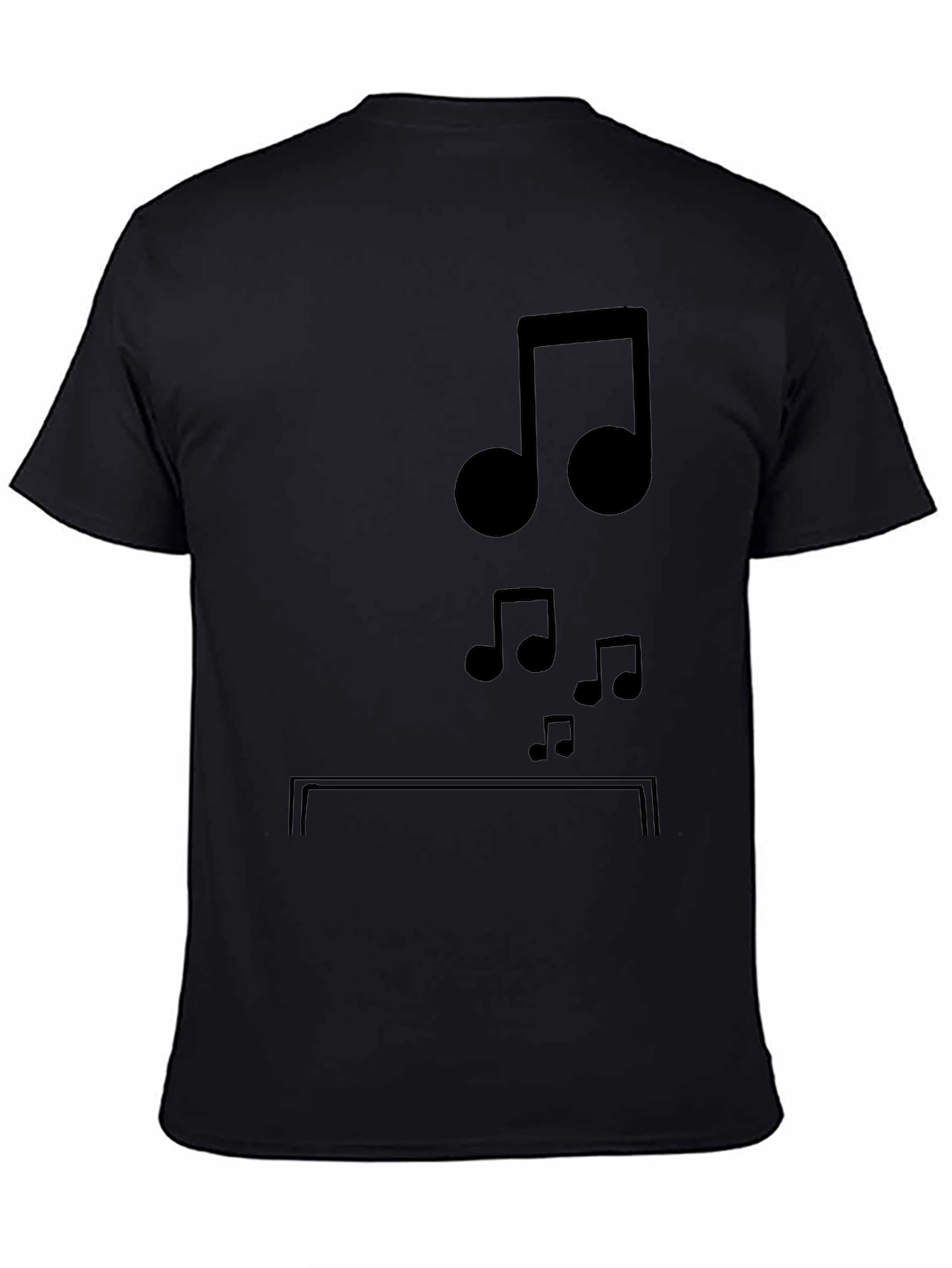 Musical Notes Graphic Tee - Black Cotton Comfort