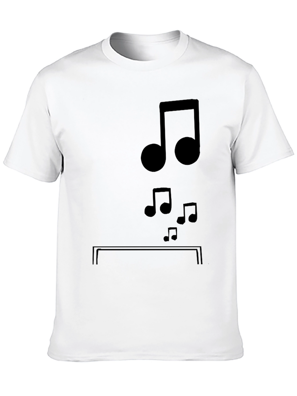 Musical Notes Graphic Tee - Black Cotton Comfort