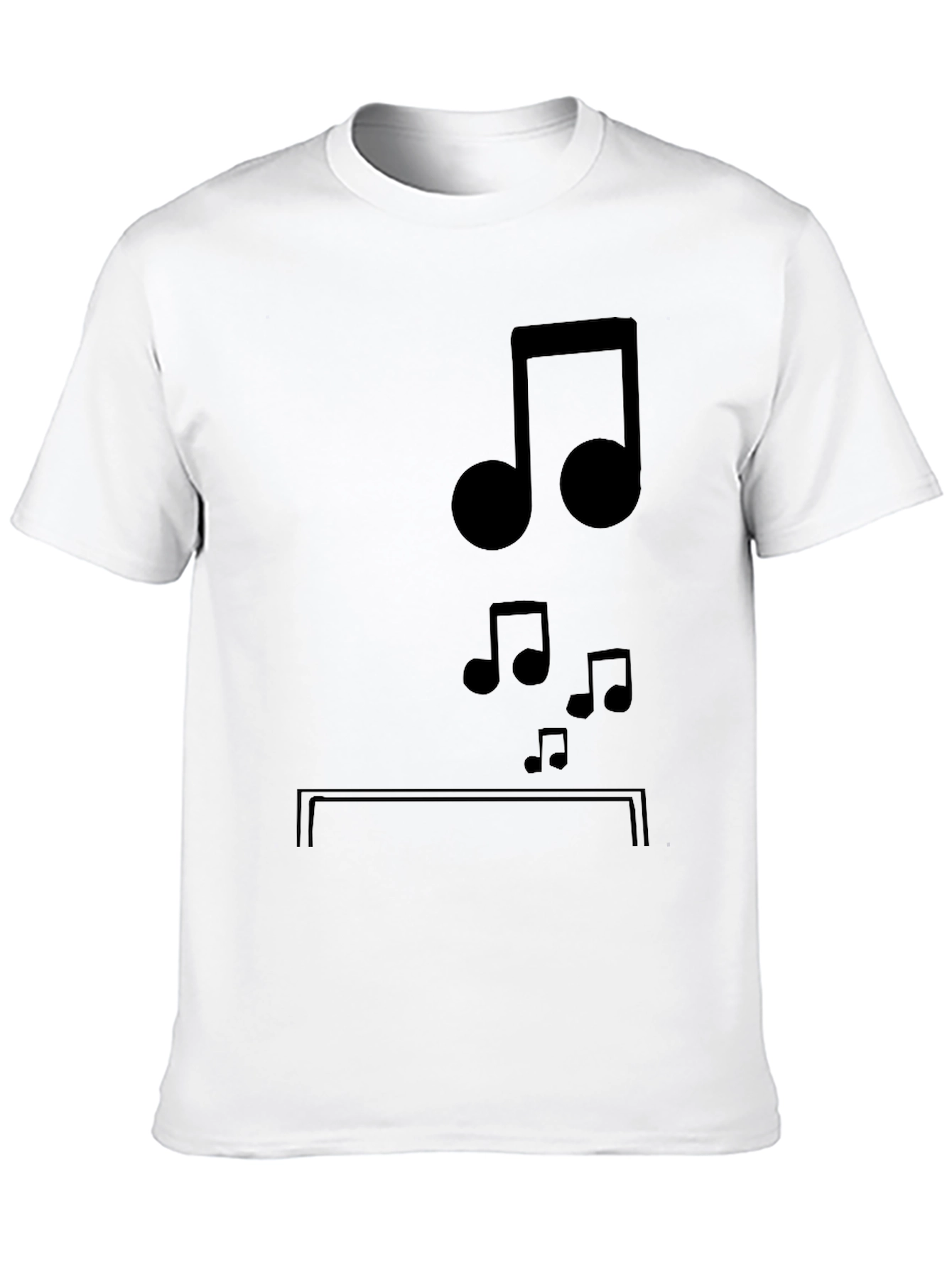 Musical Notes Graphic Tee - Black Cotton Comfort