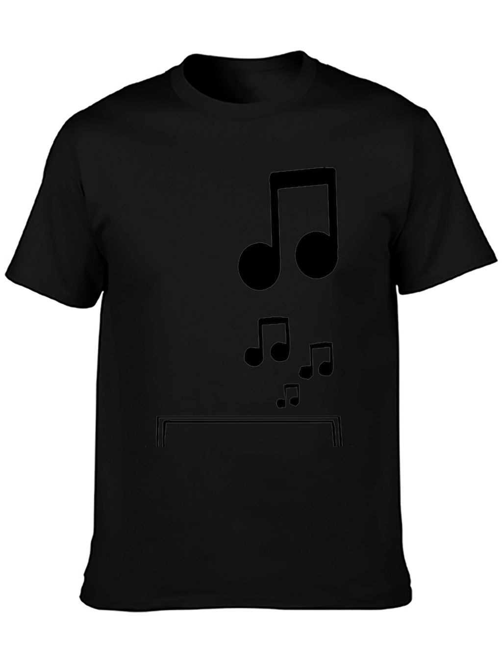 Musical Notes Graphic Tee - Black Cotton Comfort