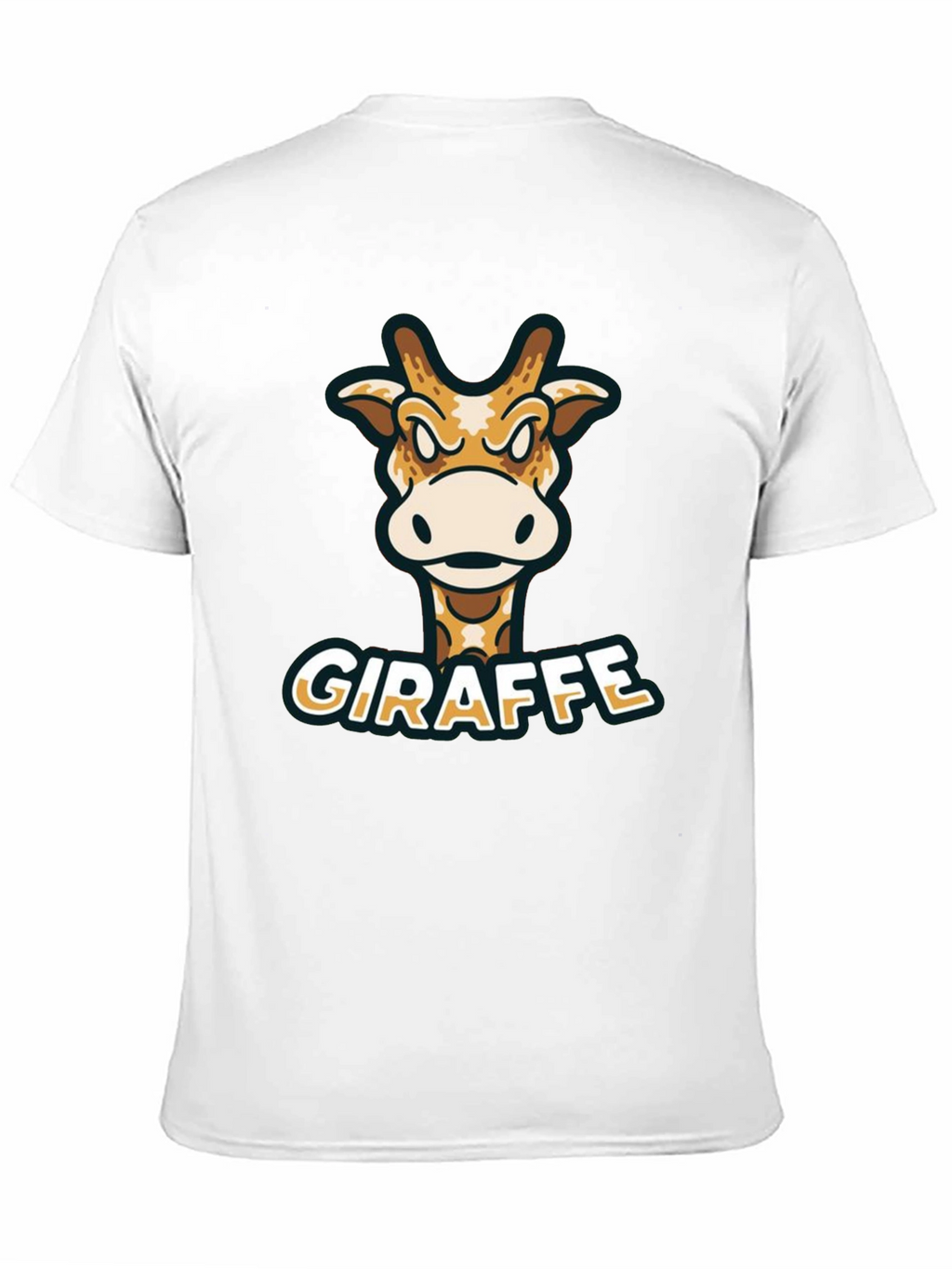 Giraffe Cartoon Graphic T-Shirt - Black