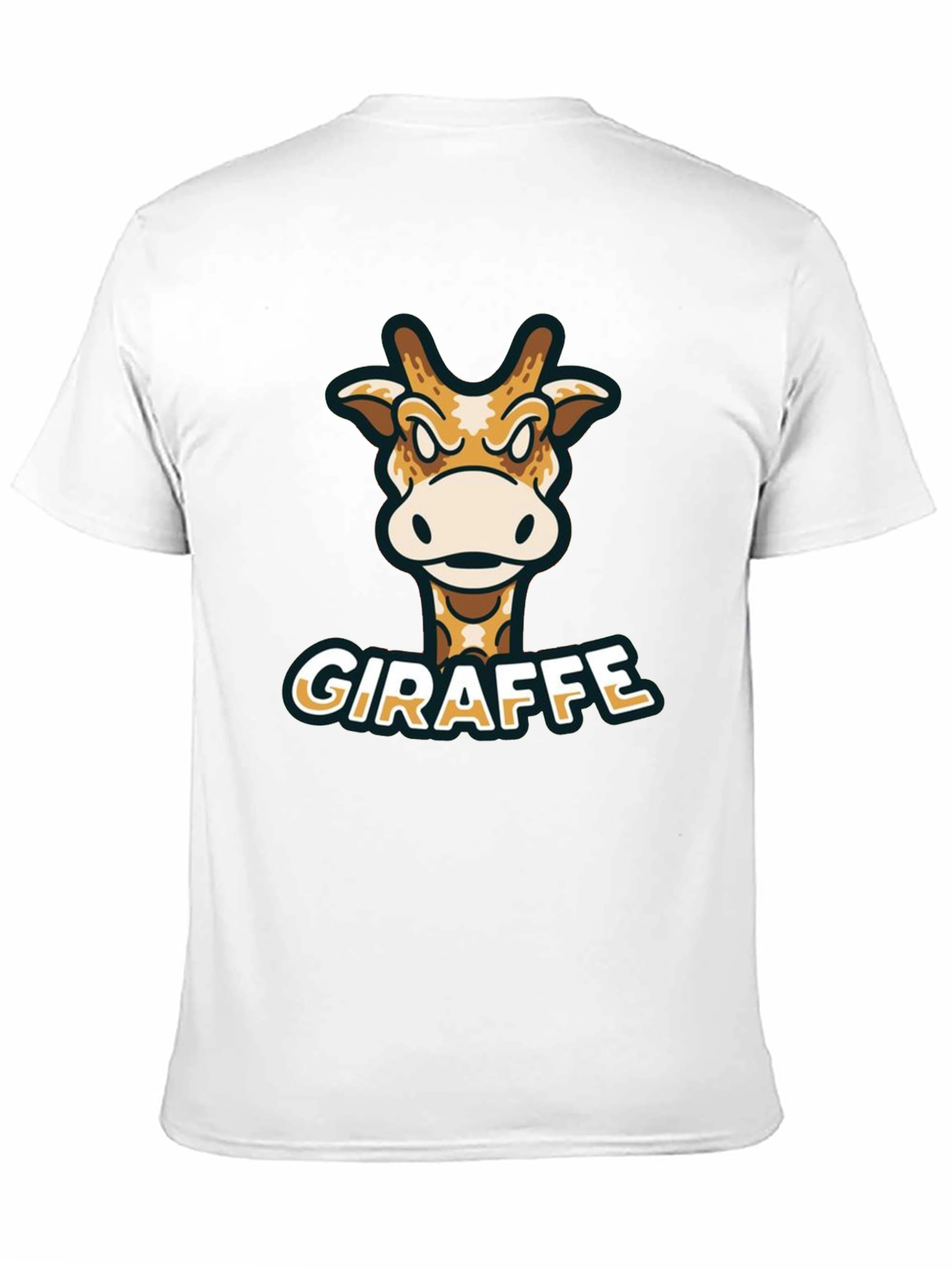Giraffe Cartoon Graphic T-Shirt - Black