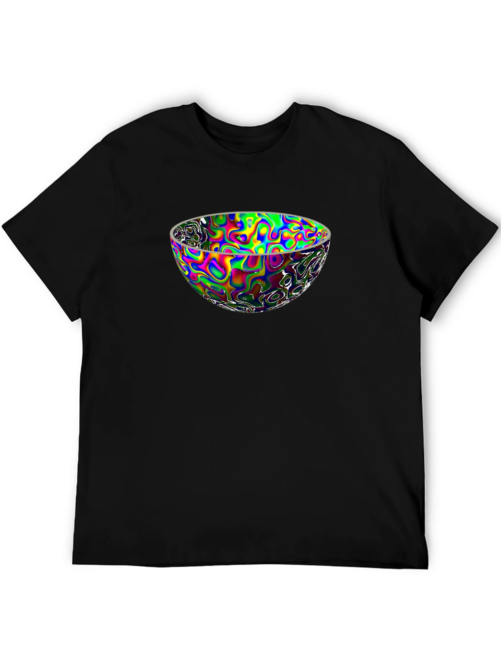 Vaporwave Bowl Graphic Black Tee