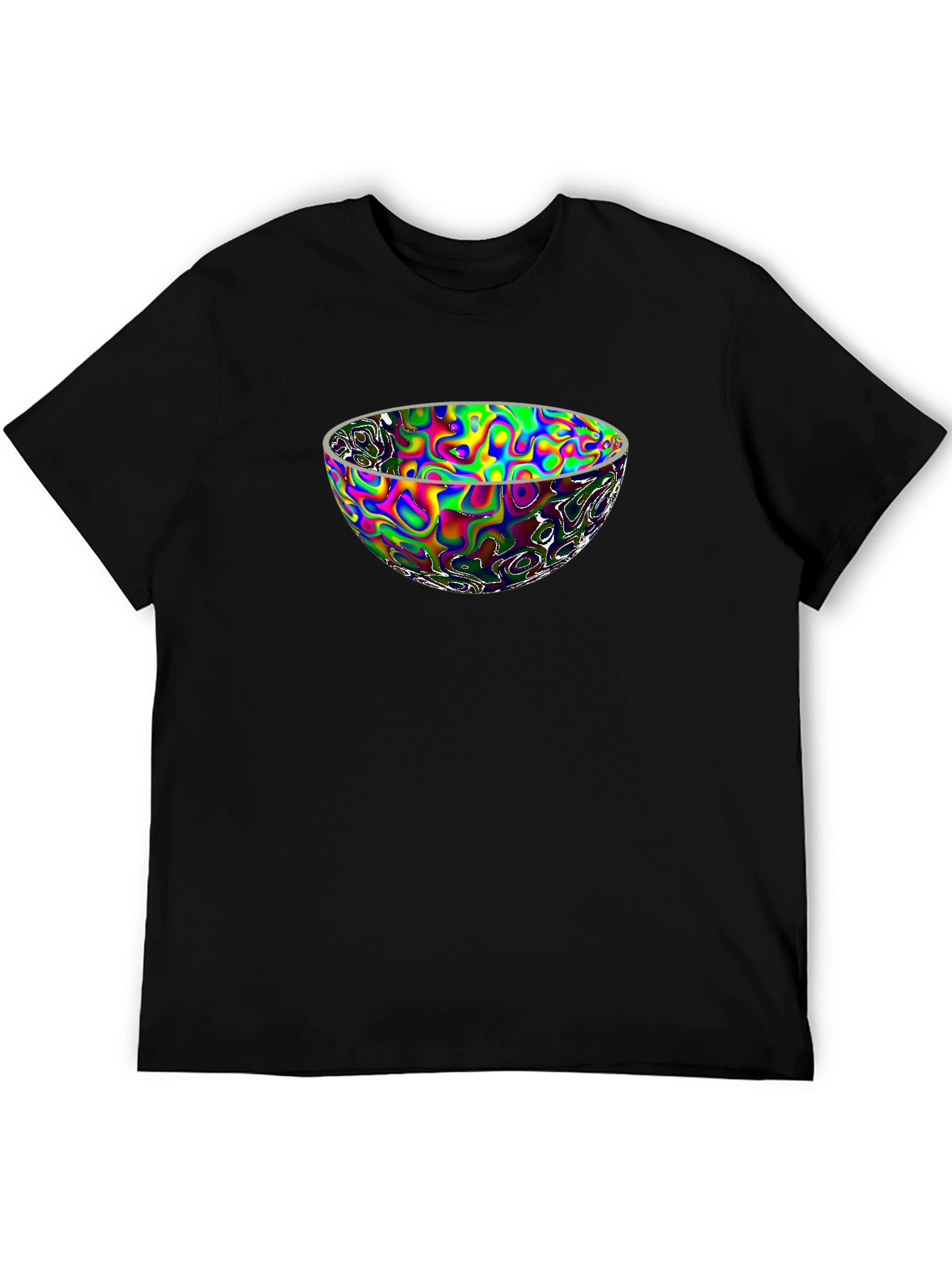 Vaporwave Bowl Graphic Black Tee