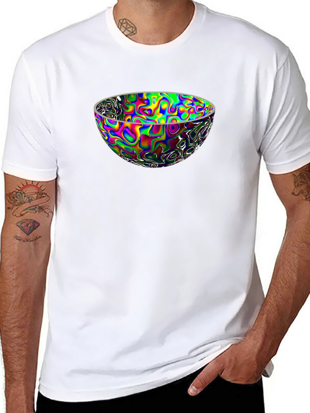 Vaporwave Bowl Graphic Black Tee