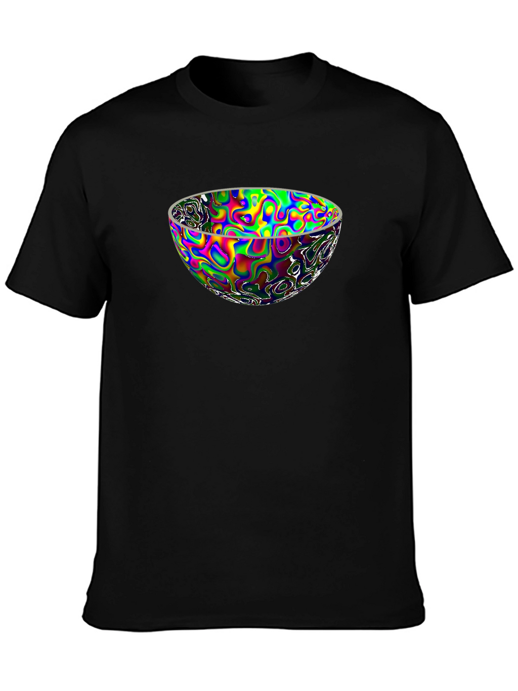 Vaporwave Bowl Graphic Black Tee