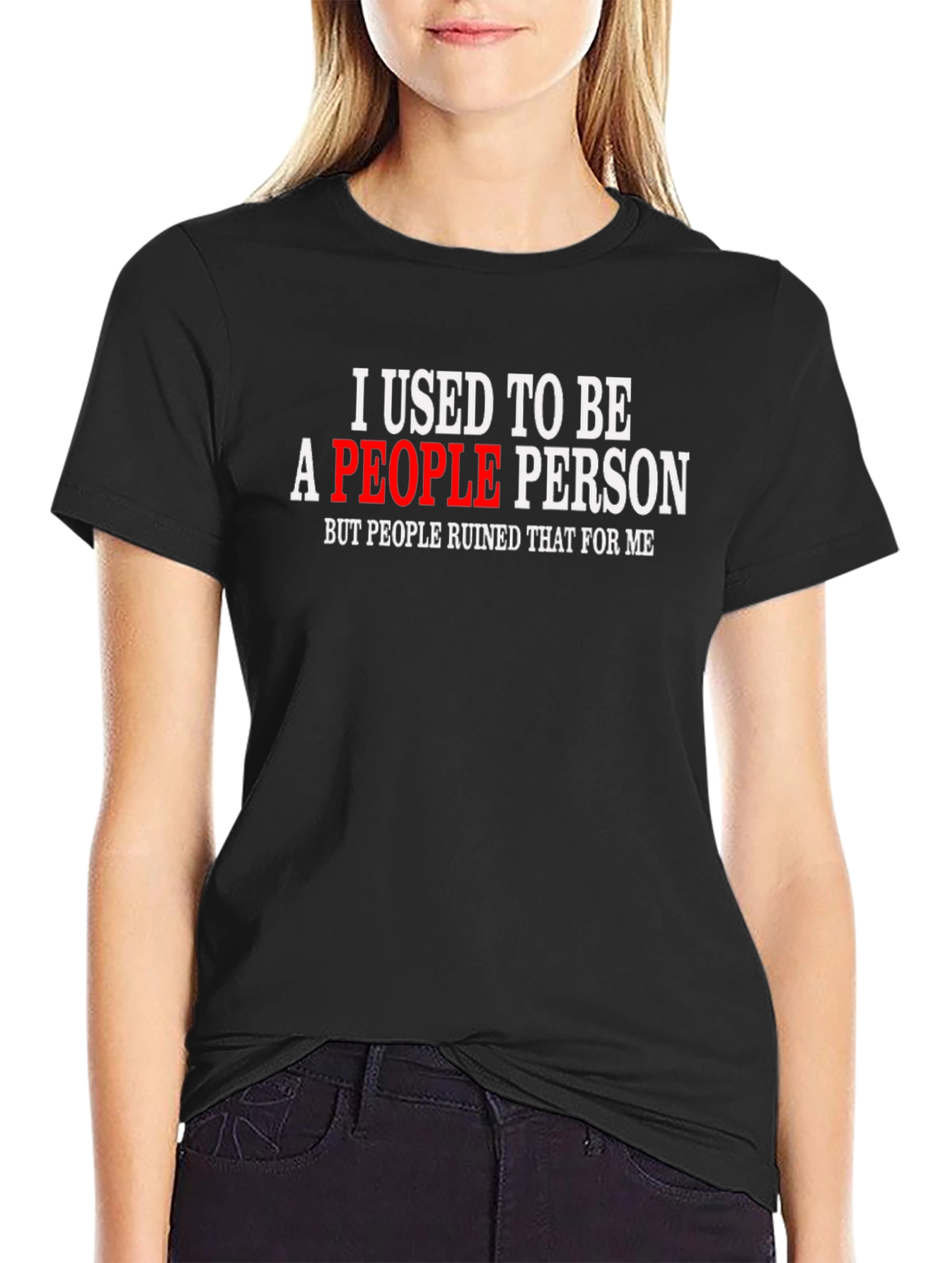 I Used To Be A People Person Black Tee