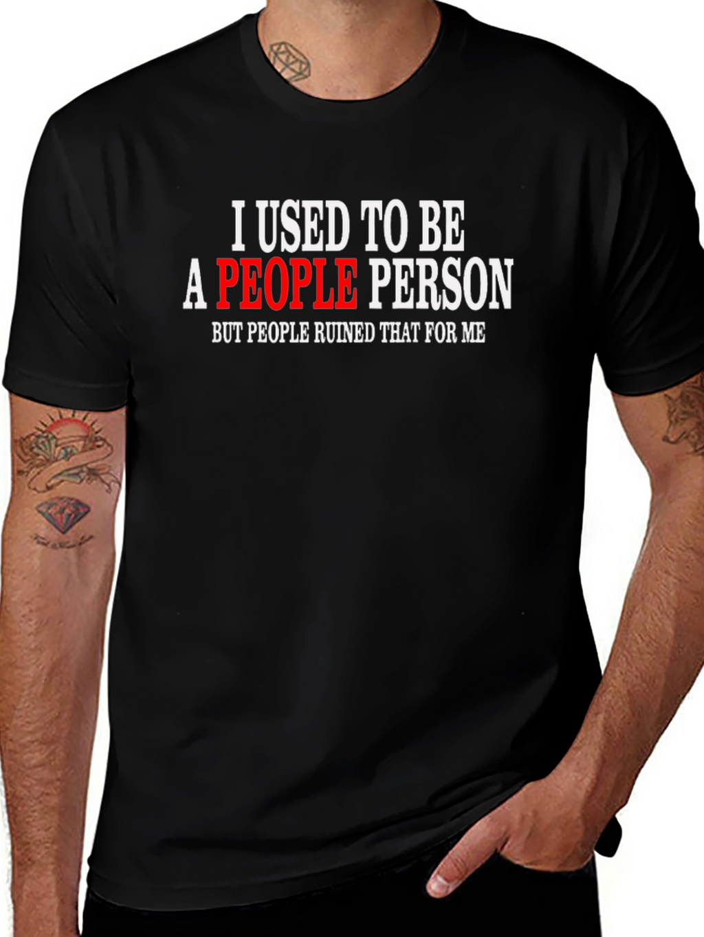 I Used To Be A People Person Black Tee