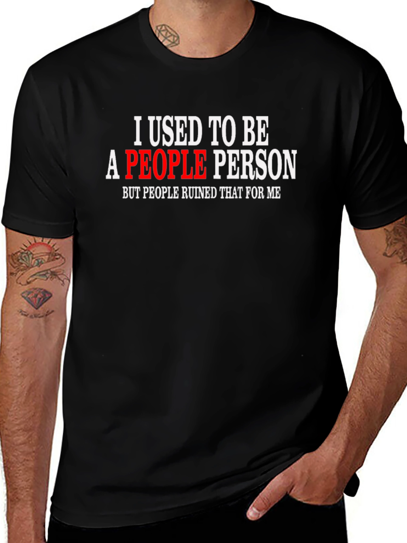 I Used To Be A People Person Black Tee