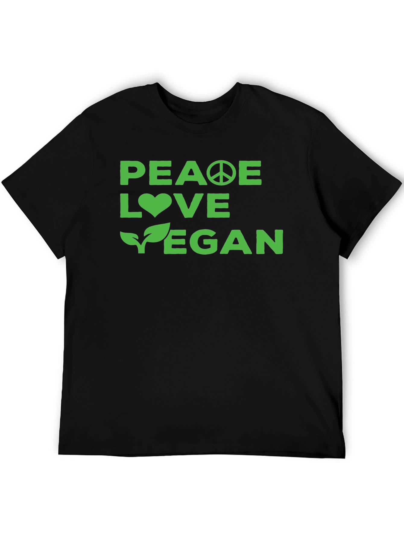 Peace Love Vegan Graphic Tee - Soft Cotton