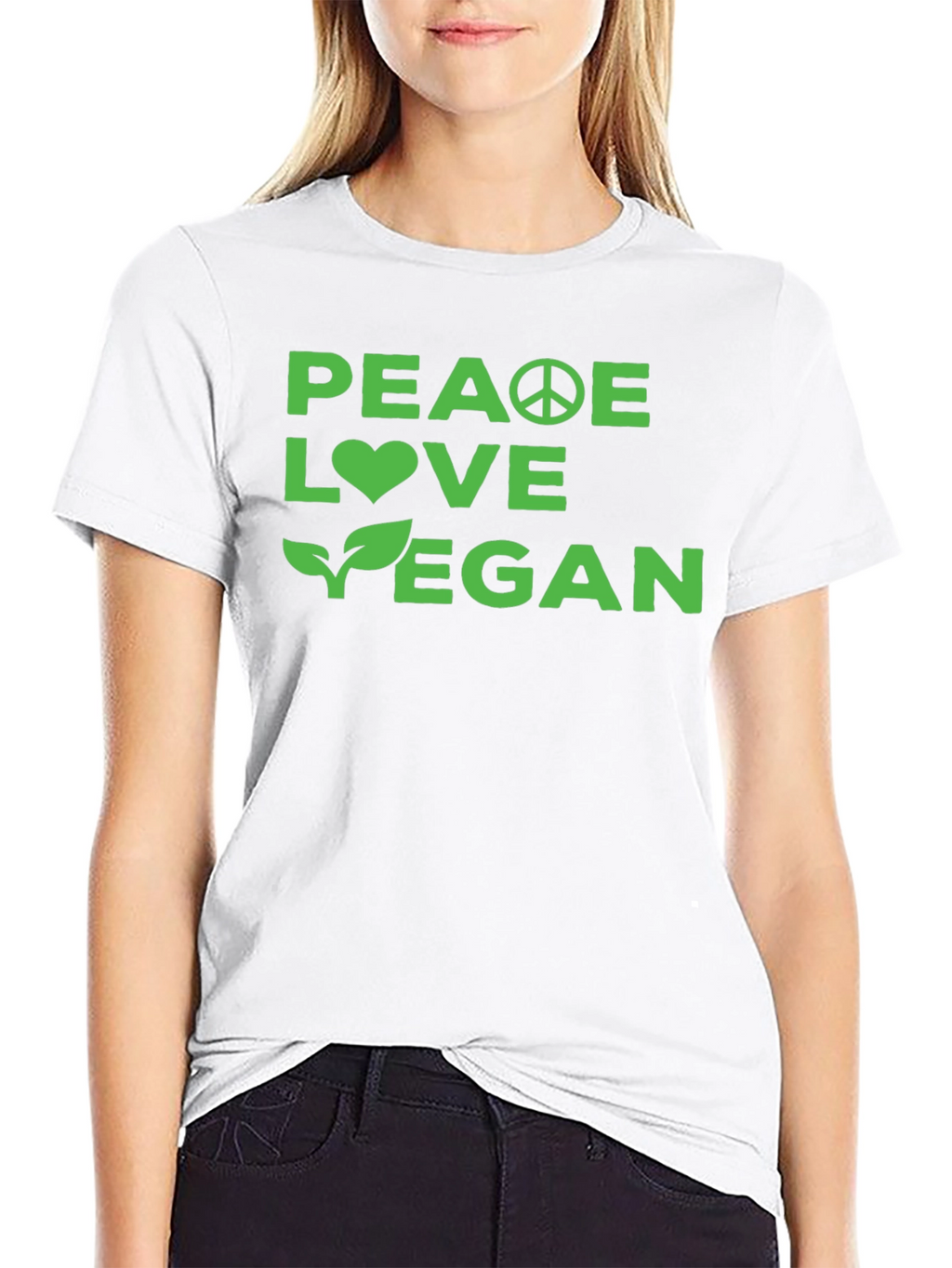 Peace Love Vegan Graphic Tee - Soft Cotton