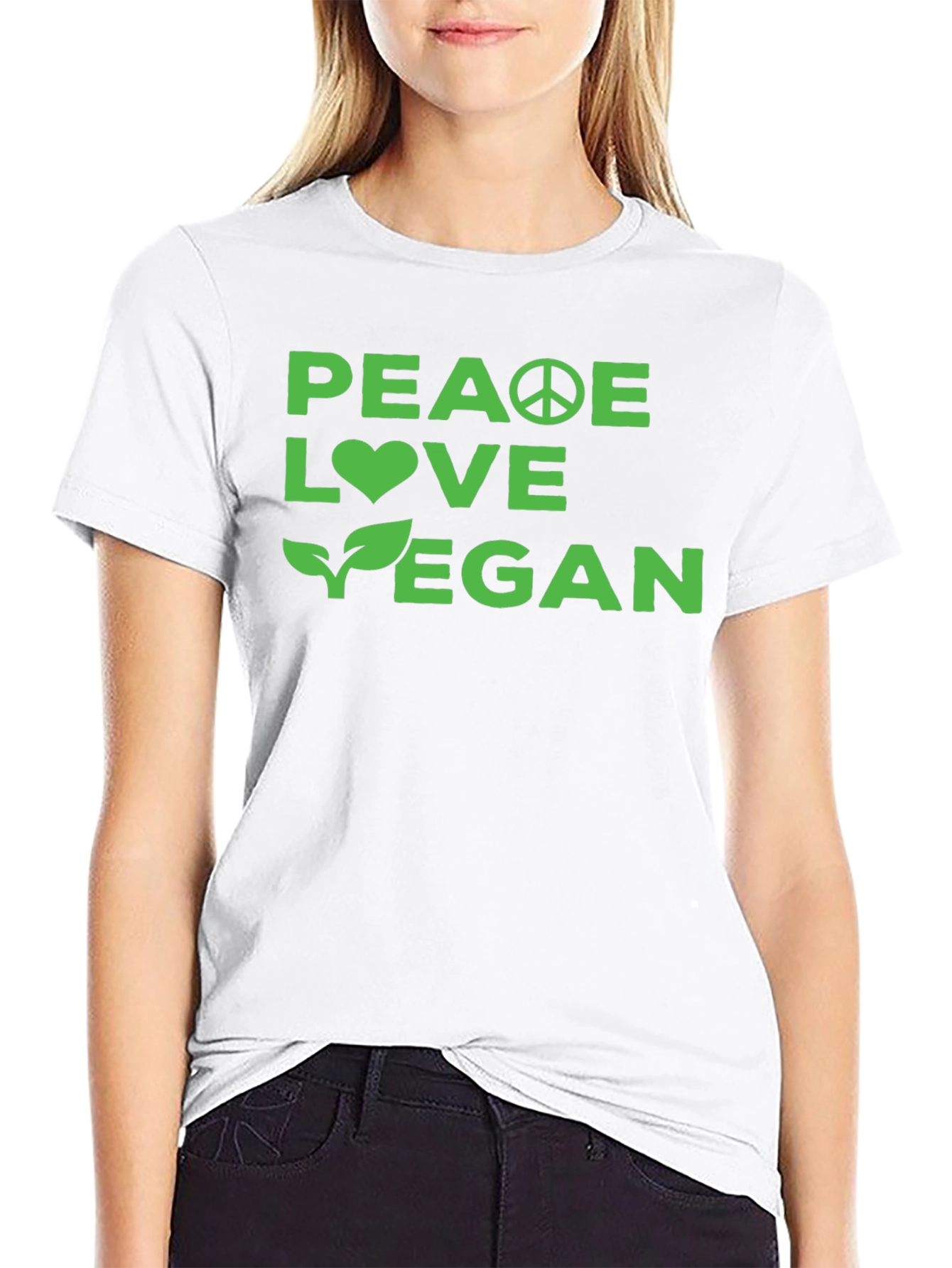 Peace Love Vegan Graphic Tee - Soft Cotton