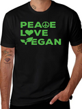 Peace Love Vegan Graphic Tee - Soft Cotton