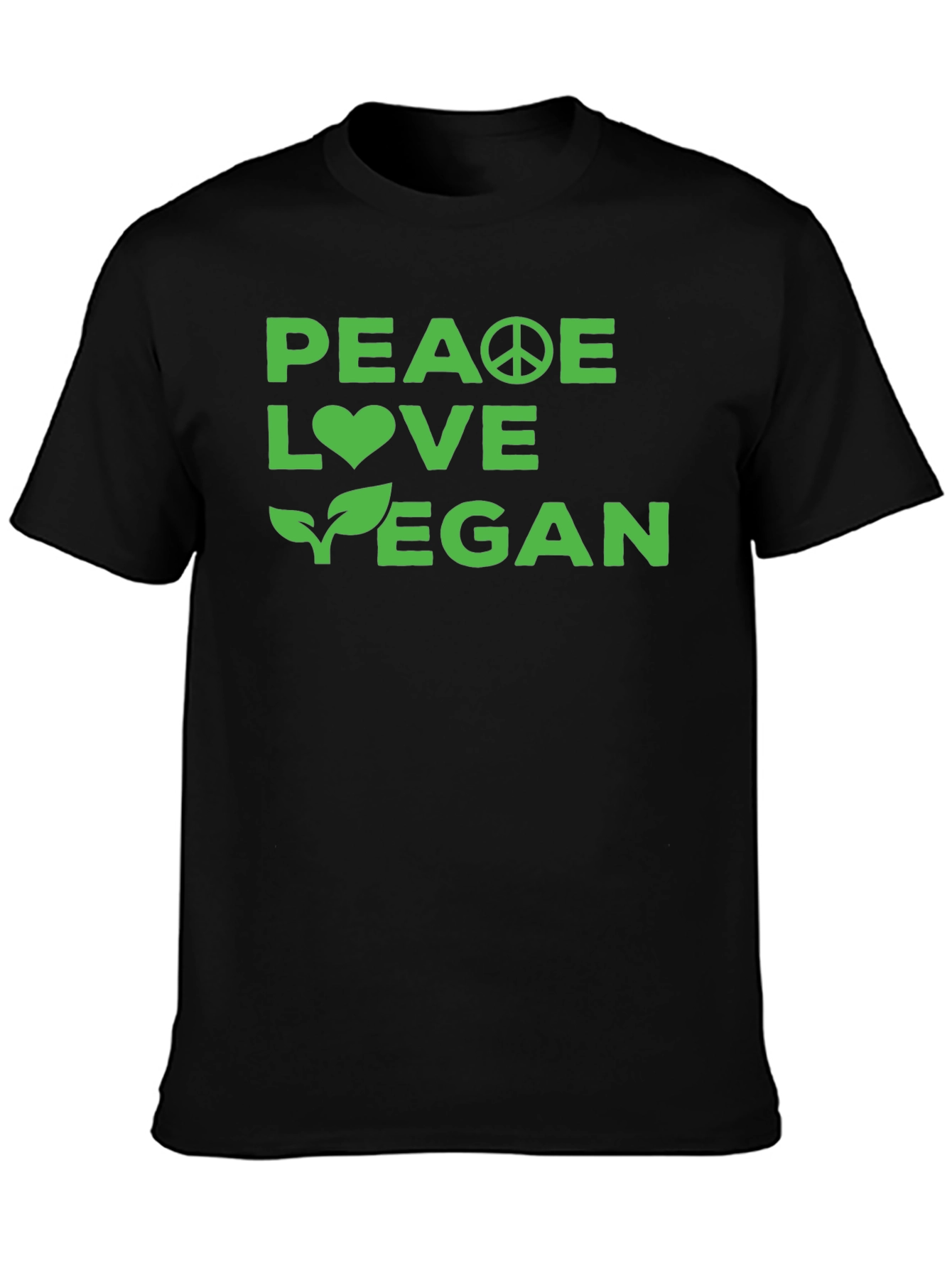 Peace Love Vegan Graphic Tee - Soft Cotton