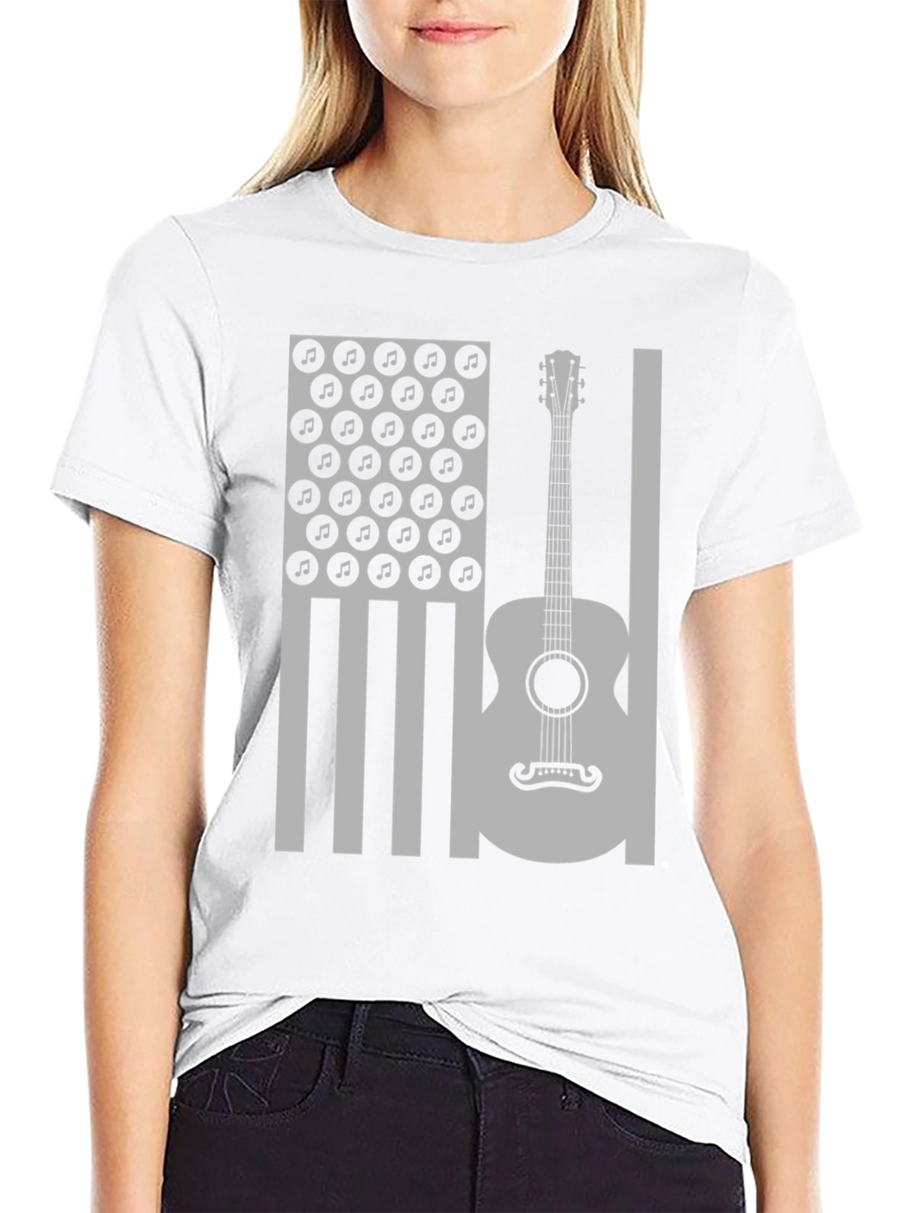 American Flag Guitar Music T-Shirt