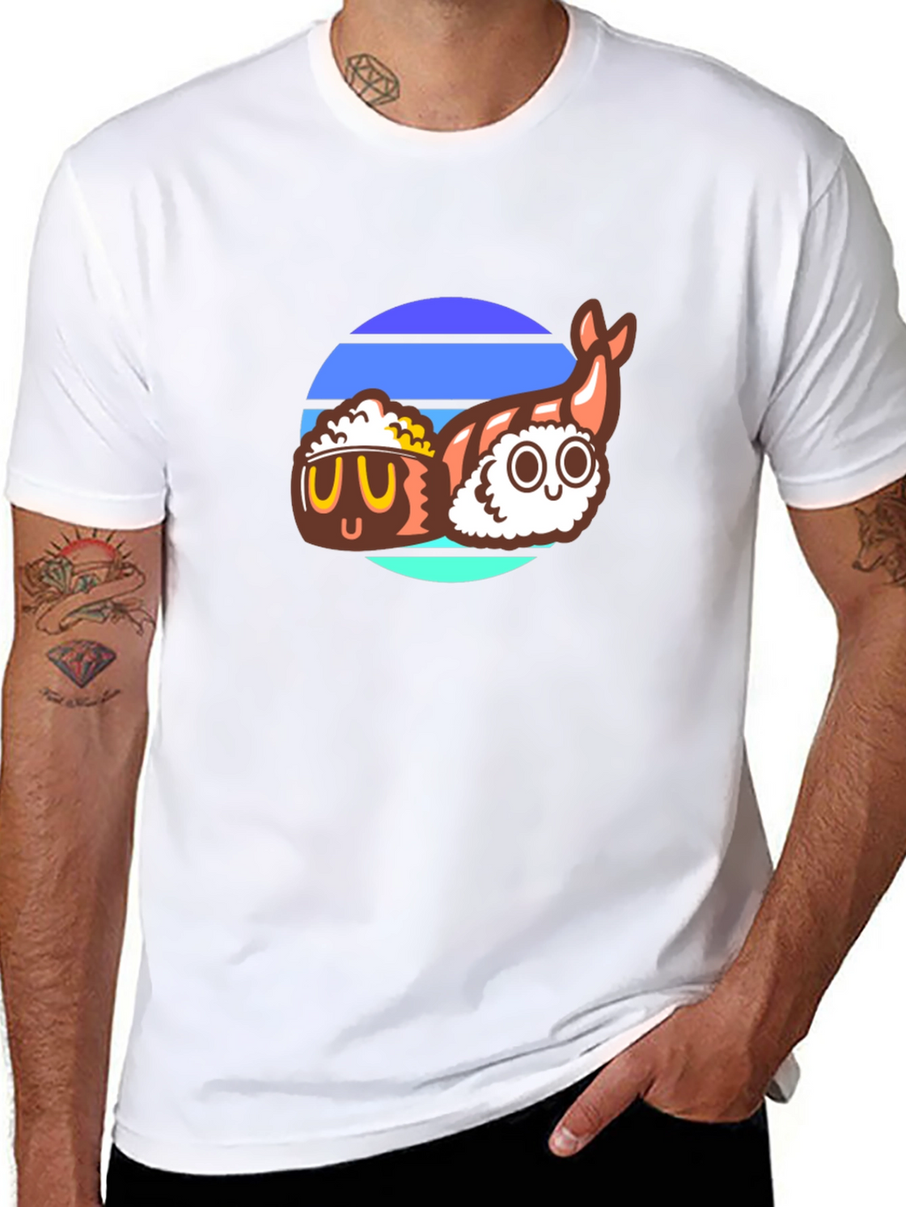 Sushi Retro T-Shirt - Cool Japanese Food Design