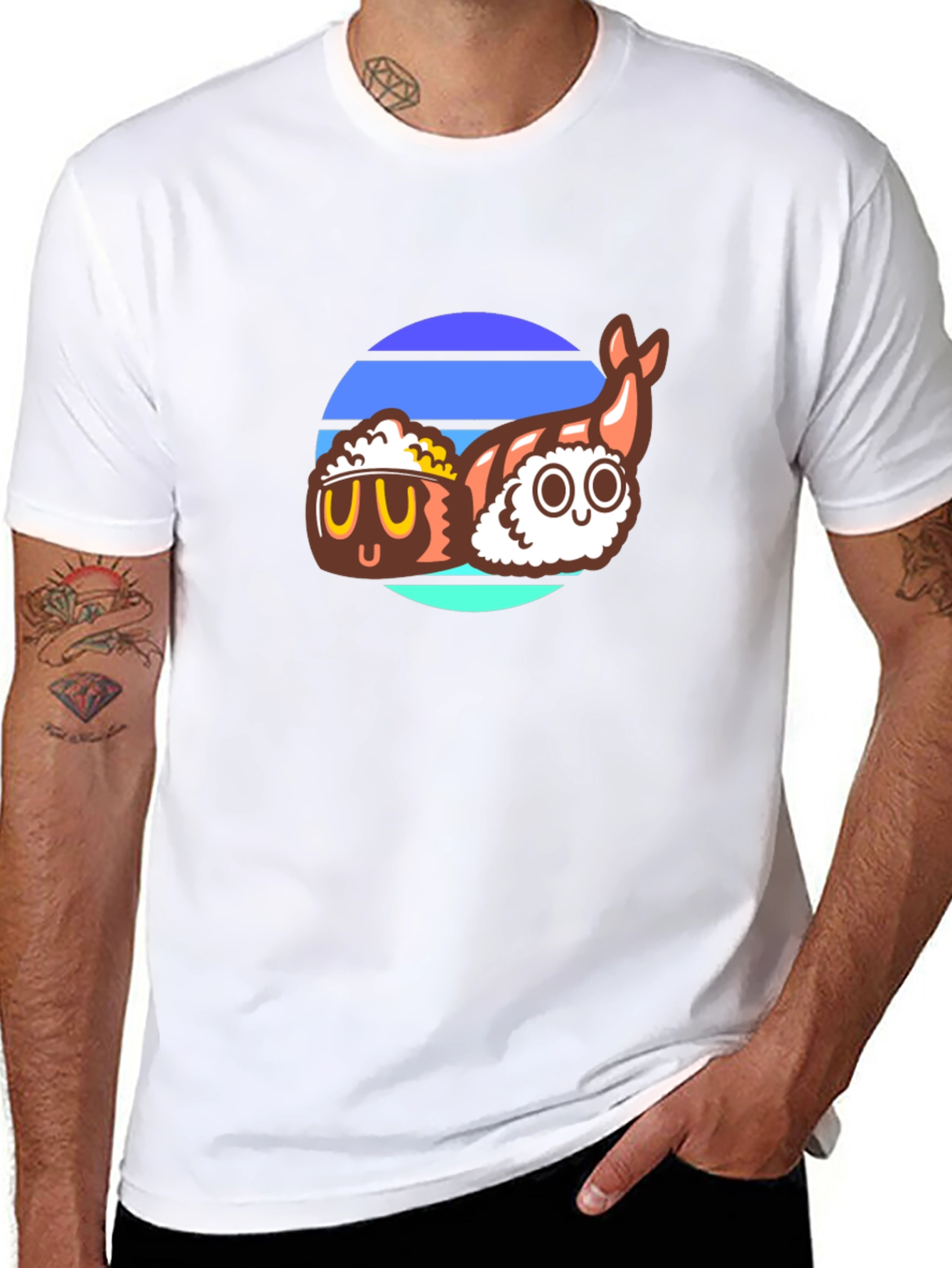 Sushi Retro T-Shirt - Cool Japanese Food Design
