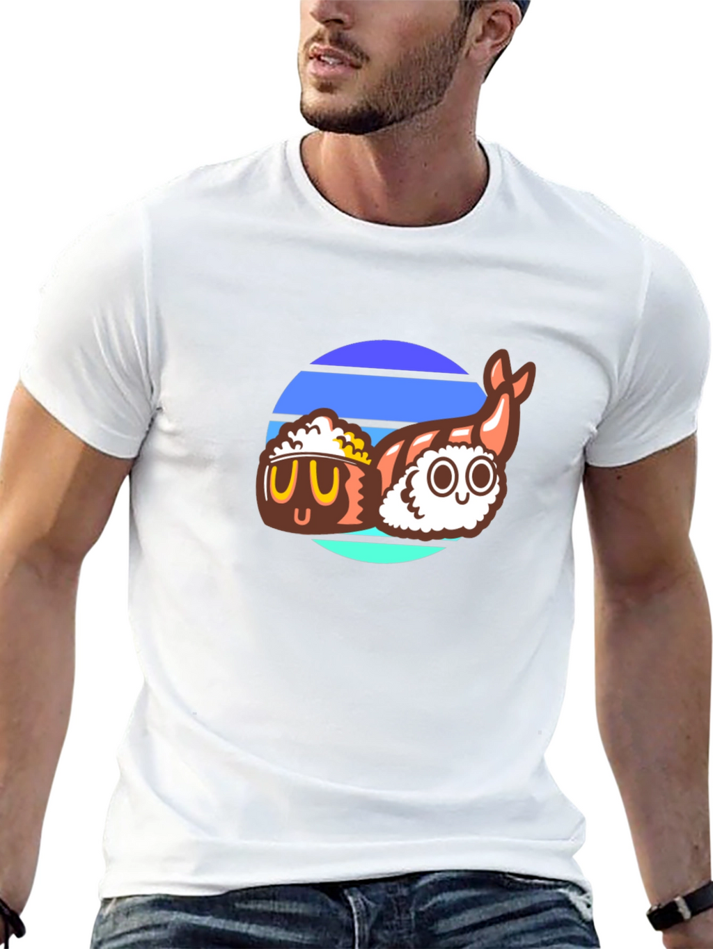 Sushi Retro T-Shirt - Cool Japanese Food Design