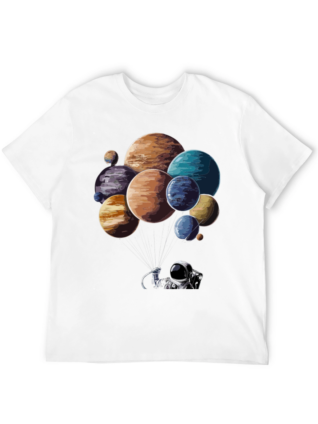 Astronaut Planet Balloon Graphic T-Shirt