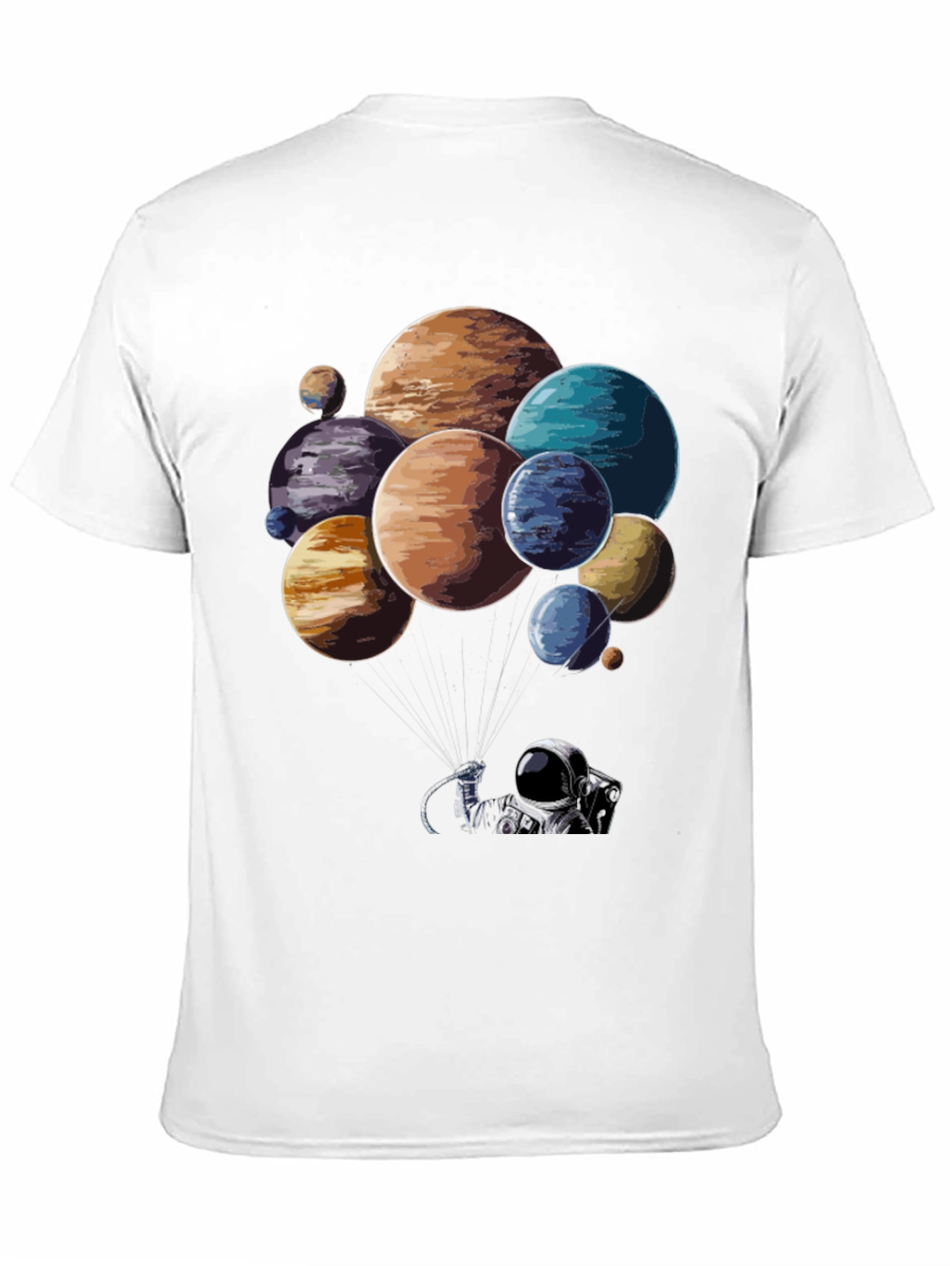 Astronaut Planet Balloon Graphic T-Shirt
