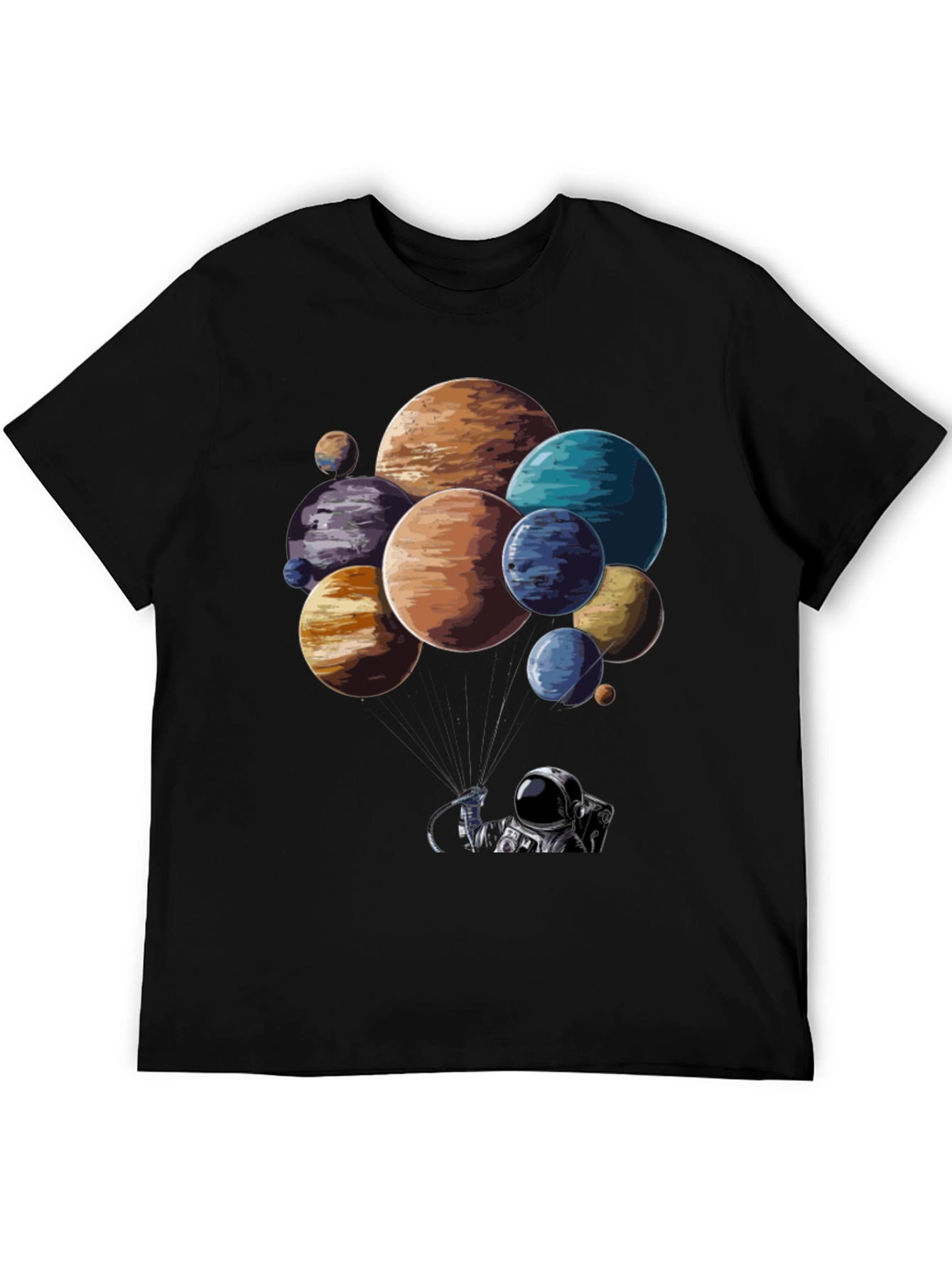 Astronaut Planet Balloon Graphic T-Shirt