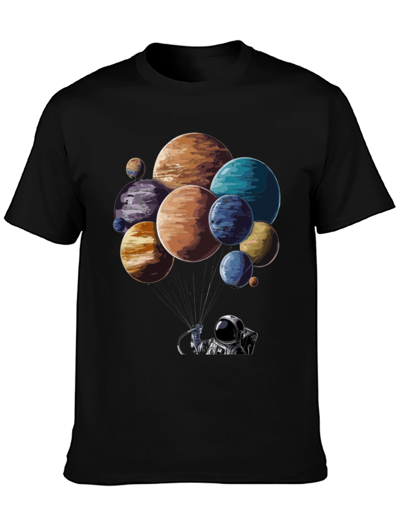 Astronaut Planet Balloon Graphic T-Shirt