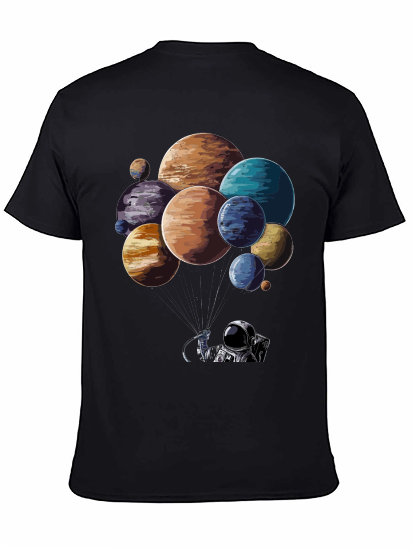 Astronaut Planet Balloon Graphic T-Shirt