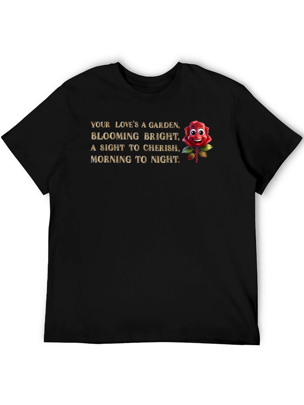 Rose Garden Mens Graphic T-Shirt - Black