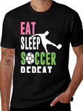 Eat Sleep Soccer Repeat Black T-Shirt